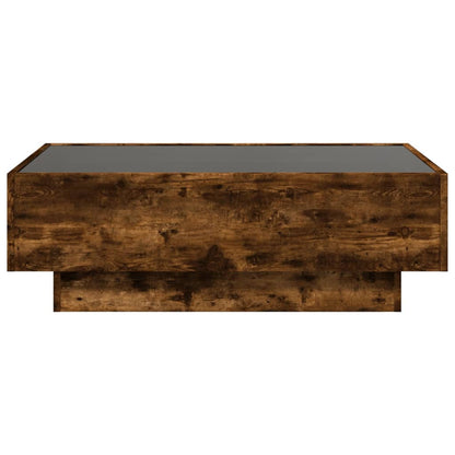 Coffee Table with LED Smoked Oak 90x50x30 cm Engineered Wood