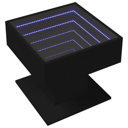 Coffee Table with LED Black 50x50x45 cm Engineered Wood