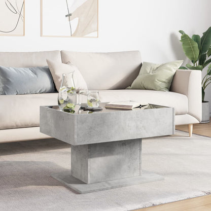 Coffee Table with LED Concrete Grey 70x50x45 cm Engineered Wood