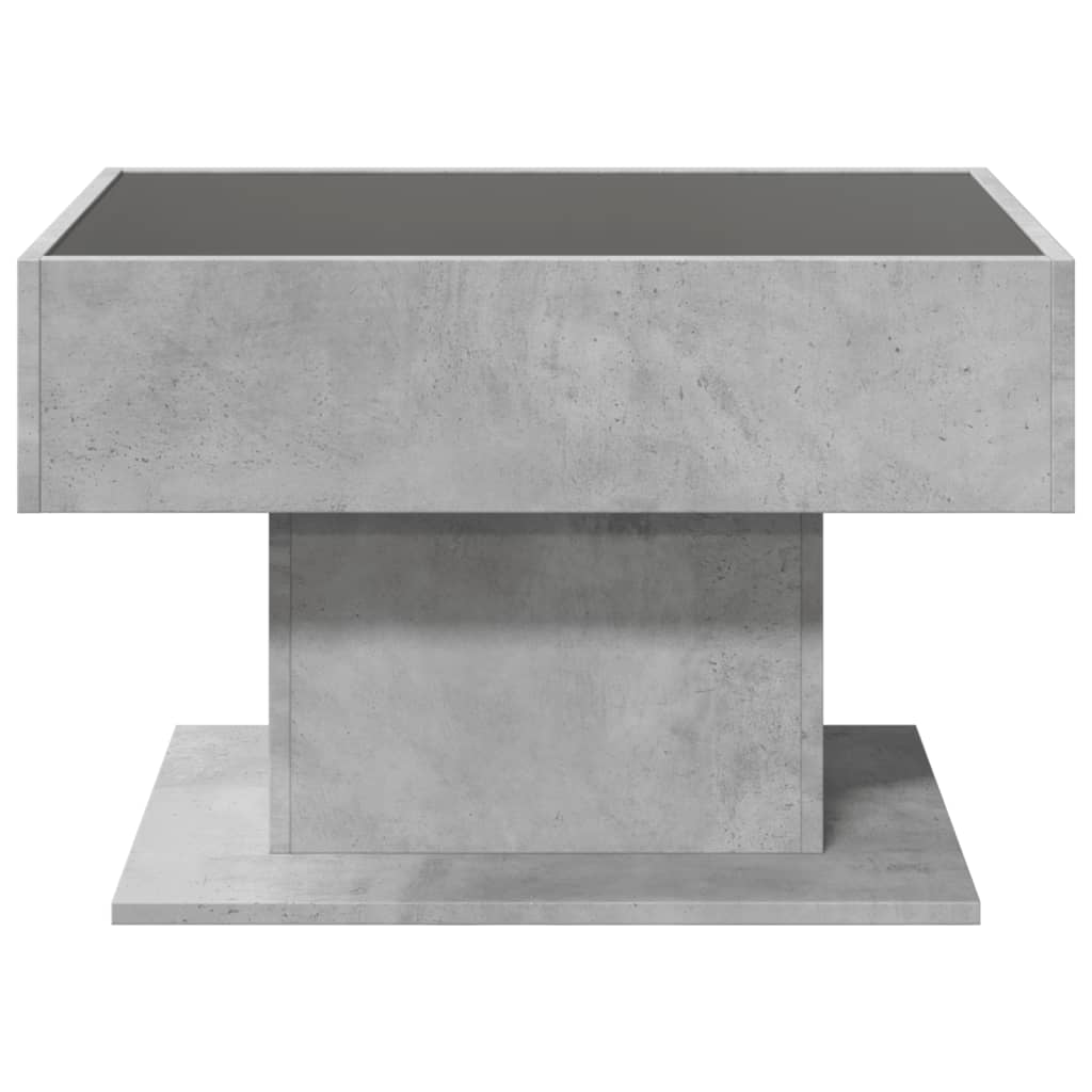 Coffee Table with LED Concrete Grey 70x50x45 cm Engineered Wood