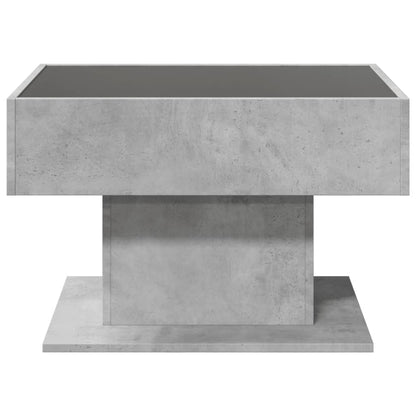 Coffee Table with LED Concrete Grey 70x50x45 cm Engineered Wood