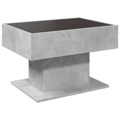 Coffee Table with LED Concrete Grey 70x50x45 cm Engineered Wood