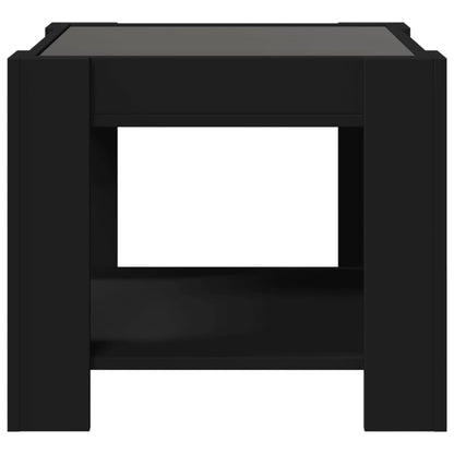 Coffee Table with LED Black 53x53x45 cm Engineered Wood