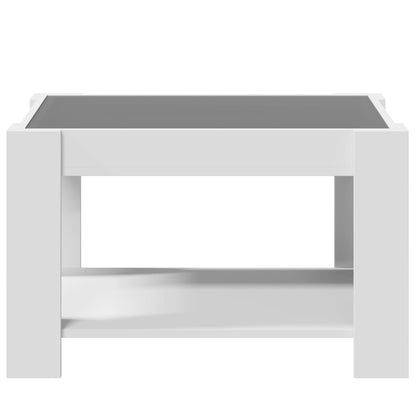 Coffee Table with LED White 73x53x45 cm Engineered Wood