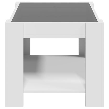 Coffee Table with LED White 73x53x45 cm Engineered Wood
