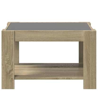 Coffee Table with LED Sonoma Oak 73x53x45 cm Engineered Wood