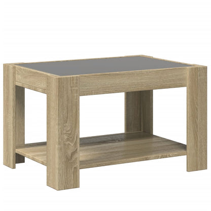 Coffee Table with LED Sonoma Oak 73x53x45 cm Engineered Wood