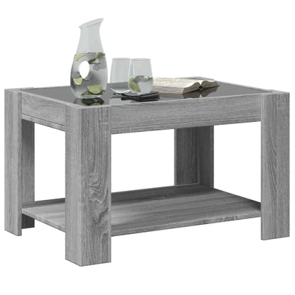 Coffee Table with LED Grey Sonoma 73x53x45 cm Engineered Wood