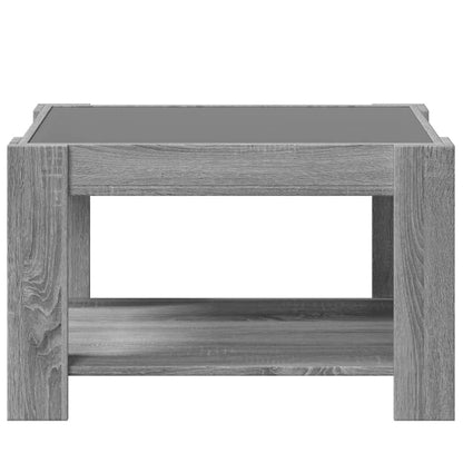 Coffee Table with LED Grey Sonoma 73x53x45 cm Engineered Wood