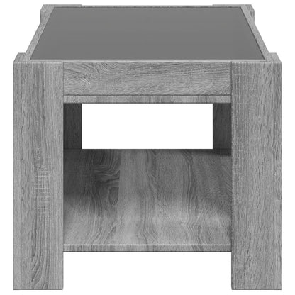 Coffee Table with LED Grey Sonoma 73x53x45 cm Engineered Wood