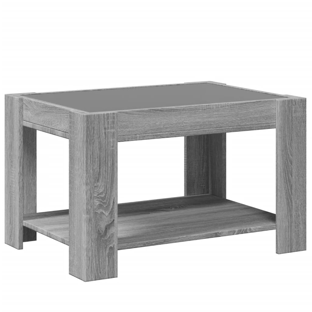 Coffee Table with LED Grey Sonoma 73x53x45 cm Engineered Wood