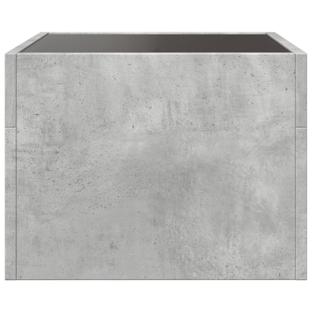 Coffee Table with Infinity LED Concrete Grey 40x40x30 cm