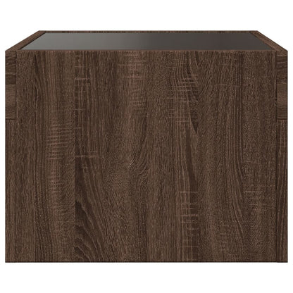 Coffee Table with Infinity LED Brown Oak 40x40x30 cm