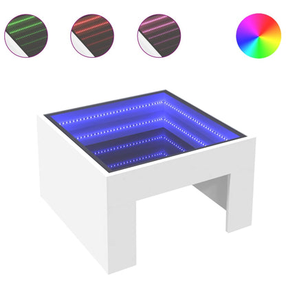 Coffee Table with Infinity LED White 50x50x30 cm