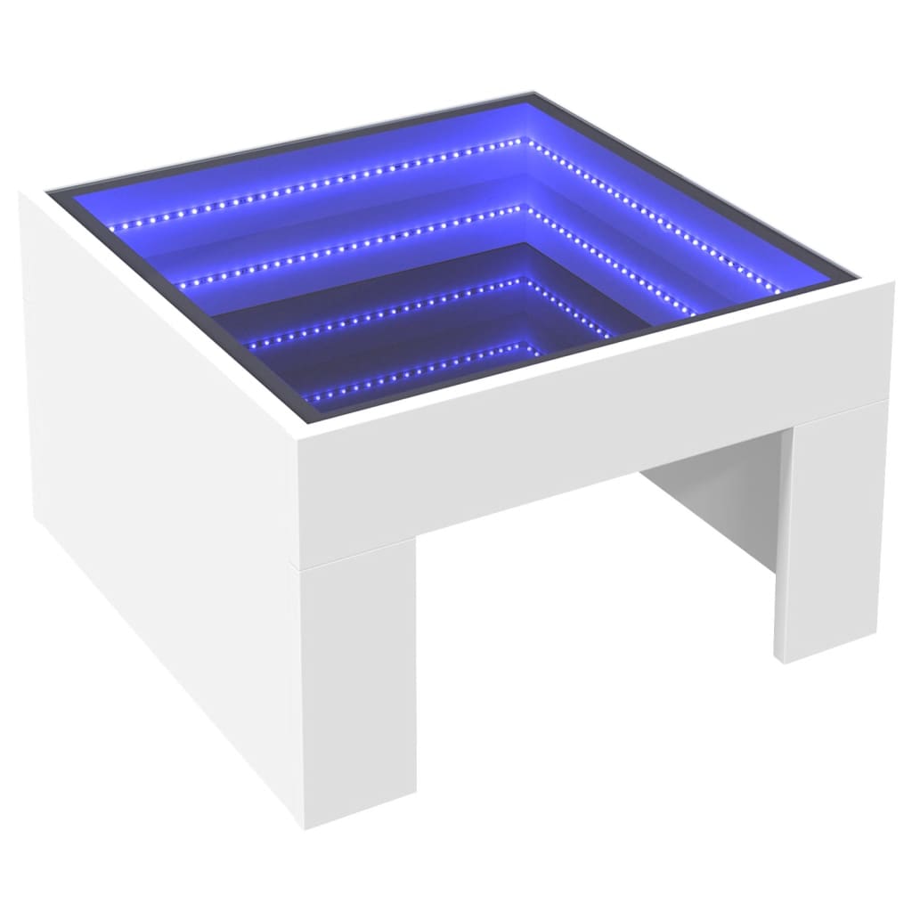 Coffee Table with Infinity LED White 50x50x30 cm