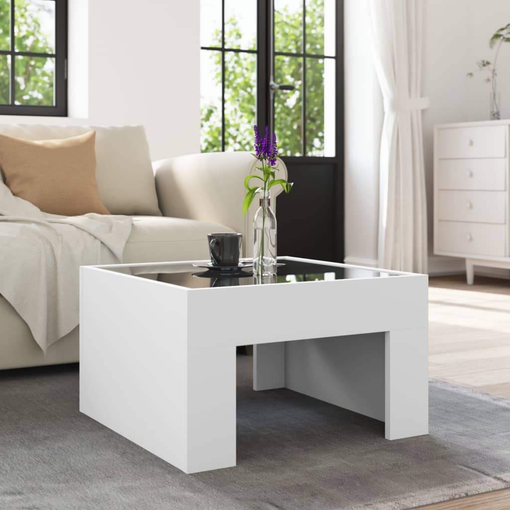 Coffee Table with Infinity LED White 50x50x30 cm