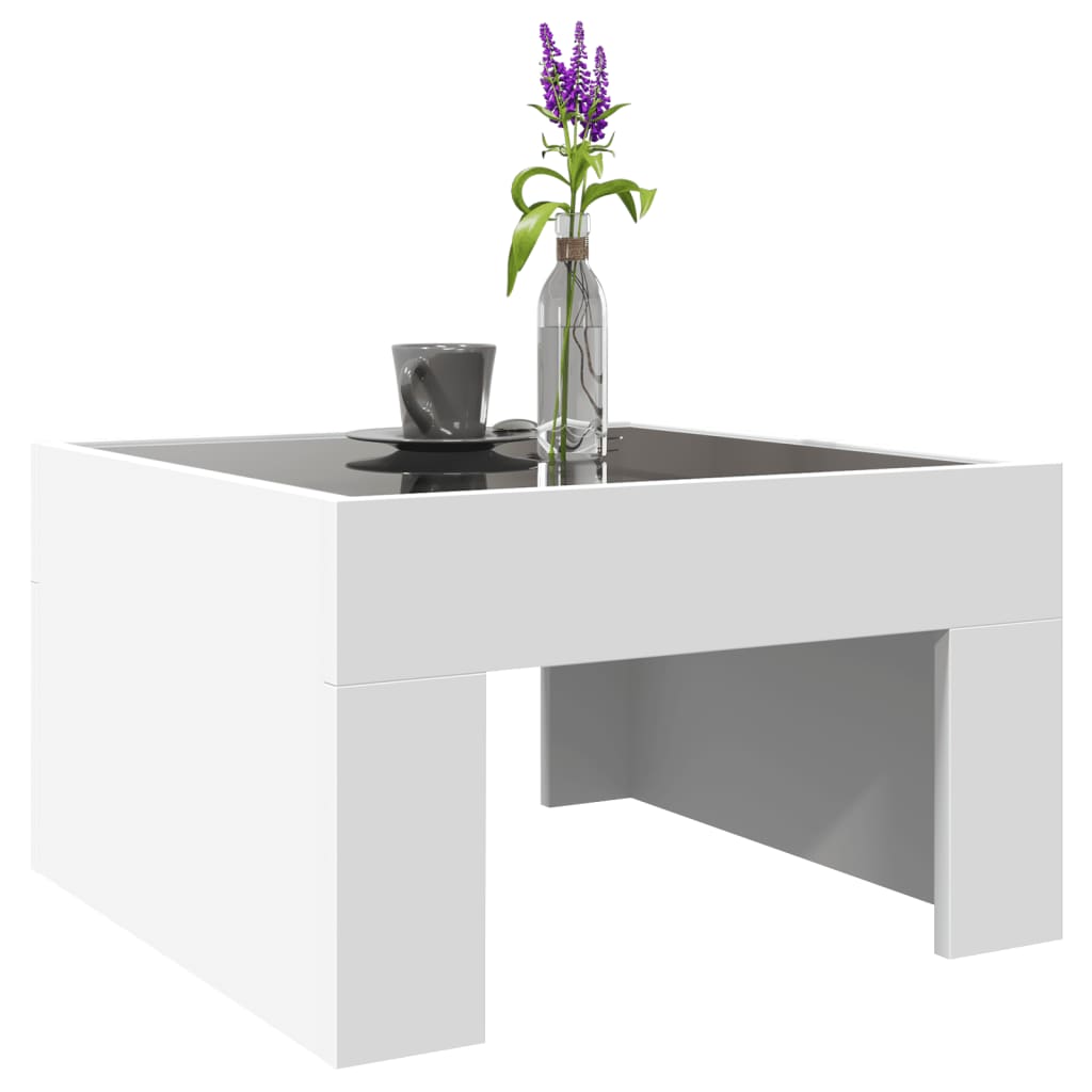 Coffee Table with Infinity LED White 50x50x30 cm