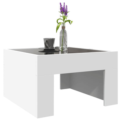 Coffee Table with Infinity LED White 50x50x30 cm