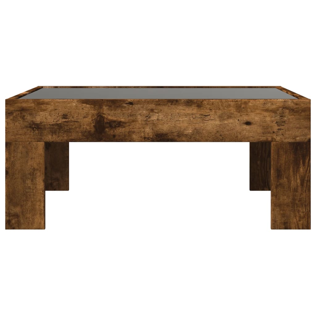 Coffee Table with Infinity LED Smoked Oak 70x50x30 cm