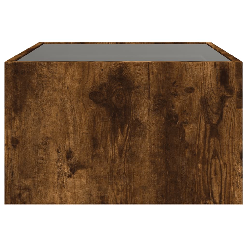 Coffee Table with Infinity LED Smoked Oak 70x50x30 cm