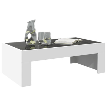 Coffee Table with Infinity LED White 90x50x30 cm