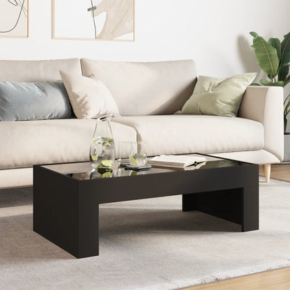 Coffee Table with Infinity LED Black 90x50x30 cm