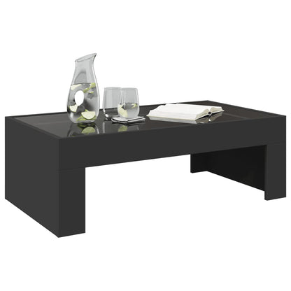 Coffee Table with Infinity LED Black 90x50x30 cm