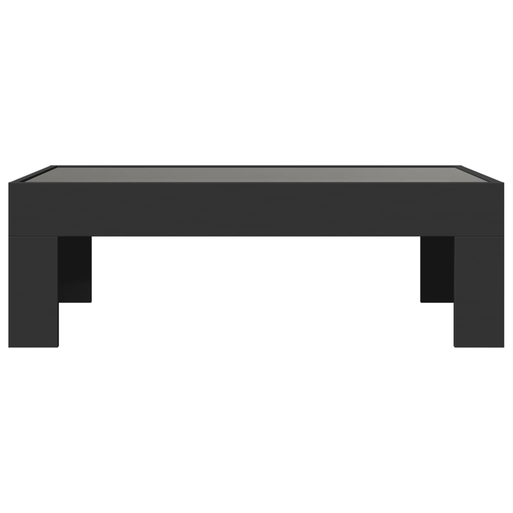 Coffee Table with Infinity LED Black 90x50x30 cm