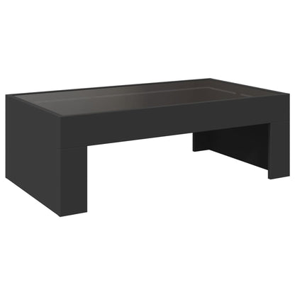 Coffee Table with Infinity LED Black 90x50x30 cm