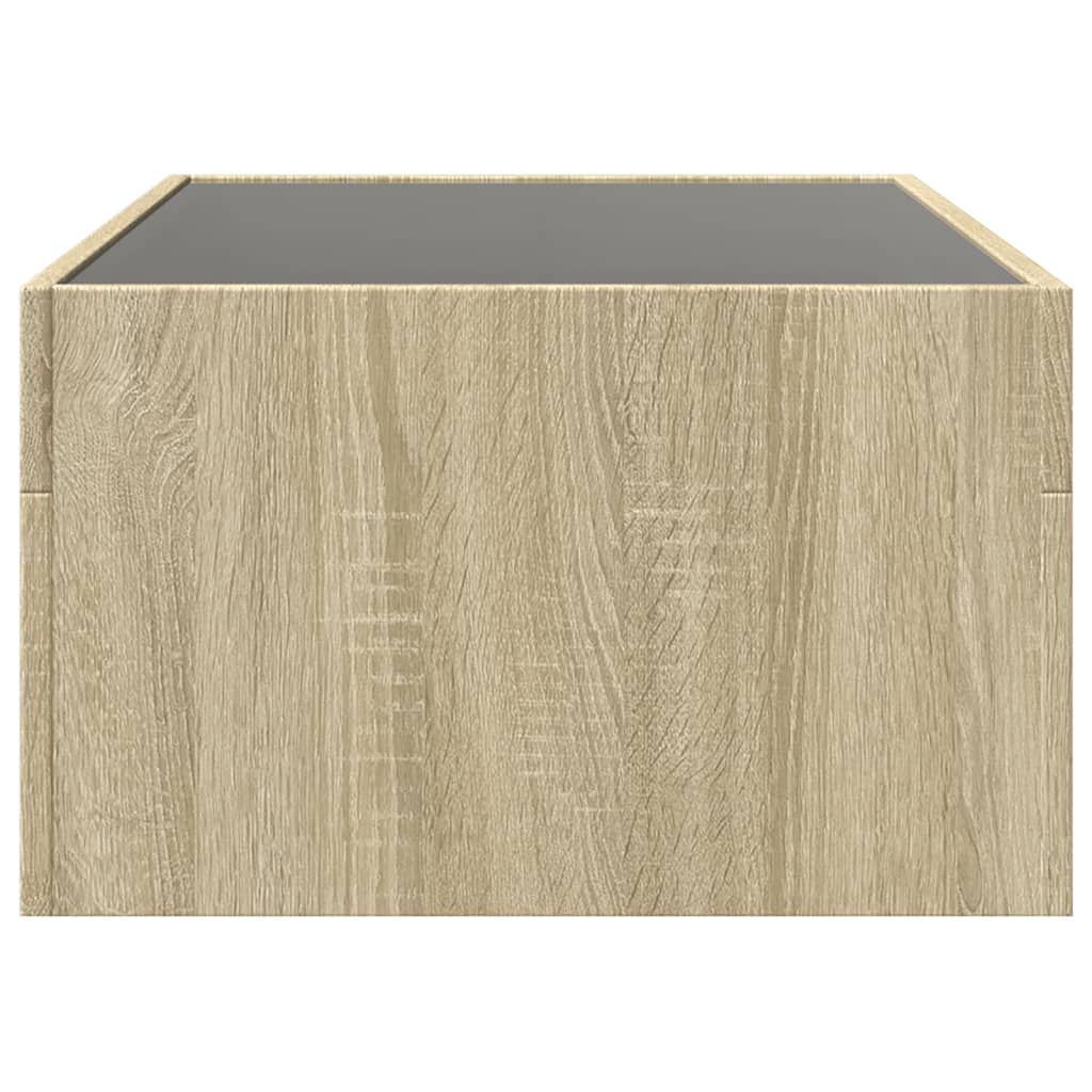 Coffee Table with Infinity LED Sonoma Oak 90x50x30 cm