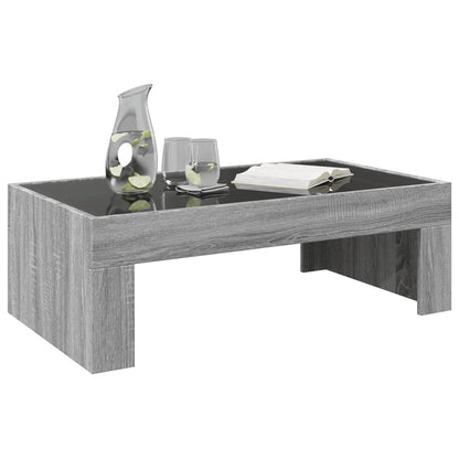 Coffee Table with Infinity LED Grey Sonoma 90x50x30 cm