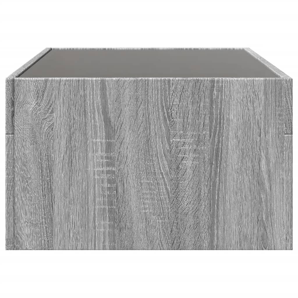 Coffee Table with Infinity LED Grey Sonoma 90x50x30 cm
