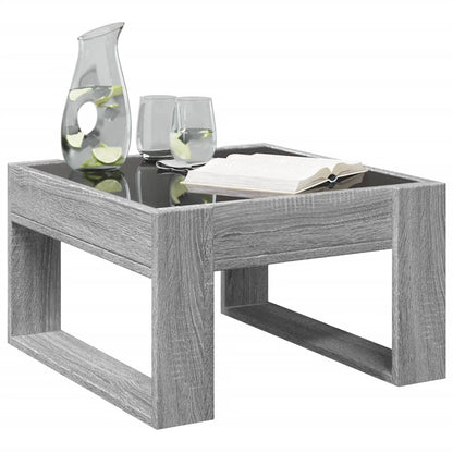 Coffee Table with Infinity LED Grey Sonoma 50x53x30 cm