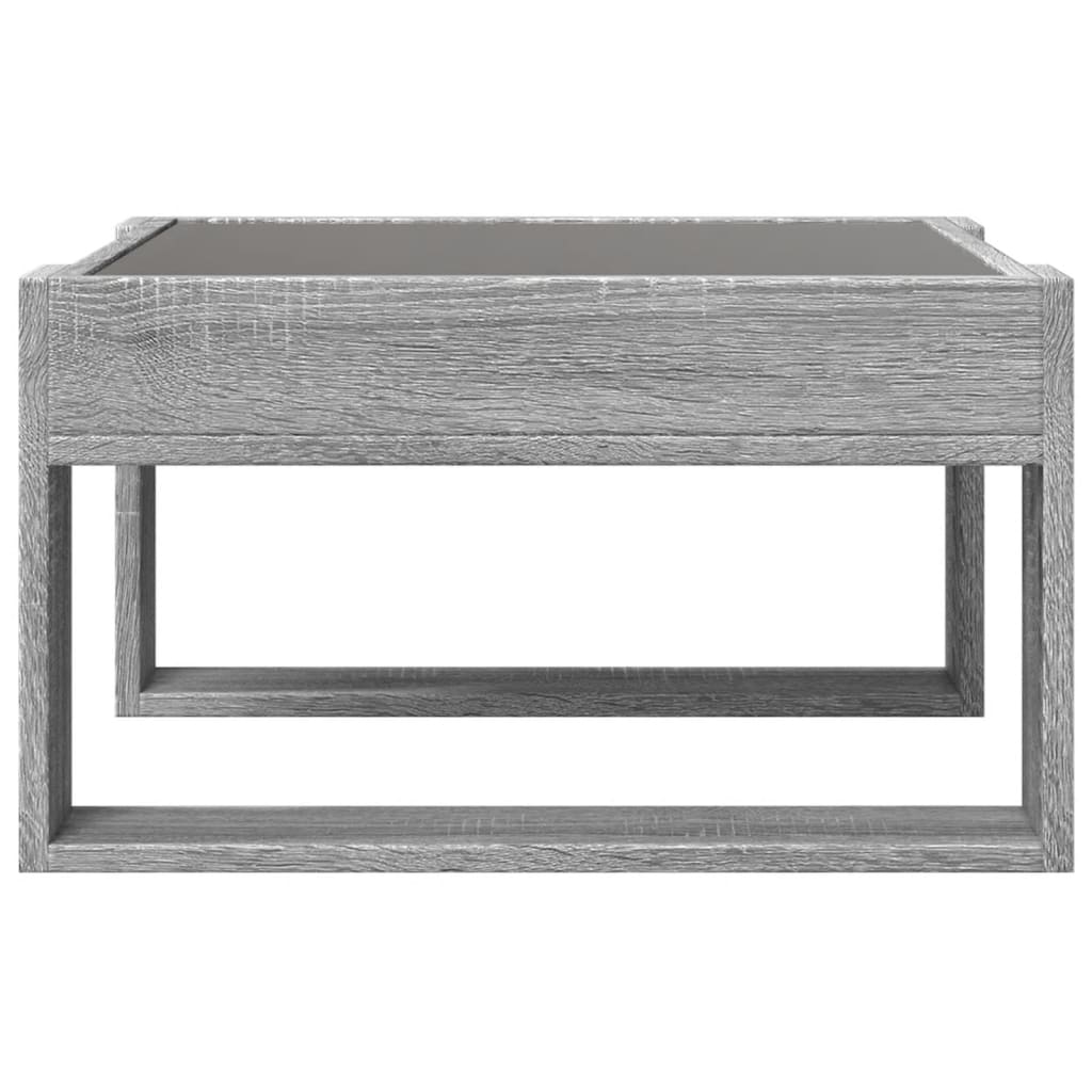 Coffee Table with Infinity LED Grey Sonoma 50x53x30 cm