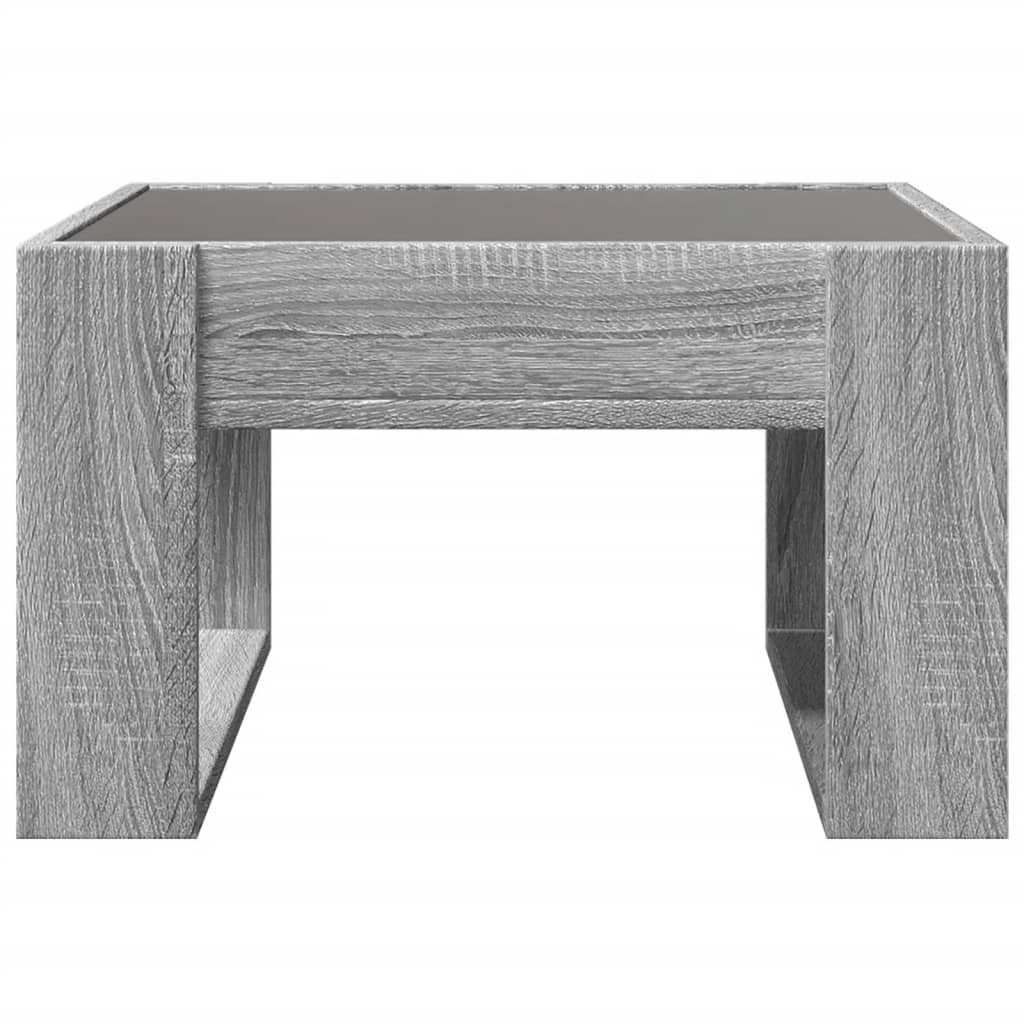 Coffee Table with Infinity LED Grey Sonoma 50x53x30 cm