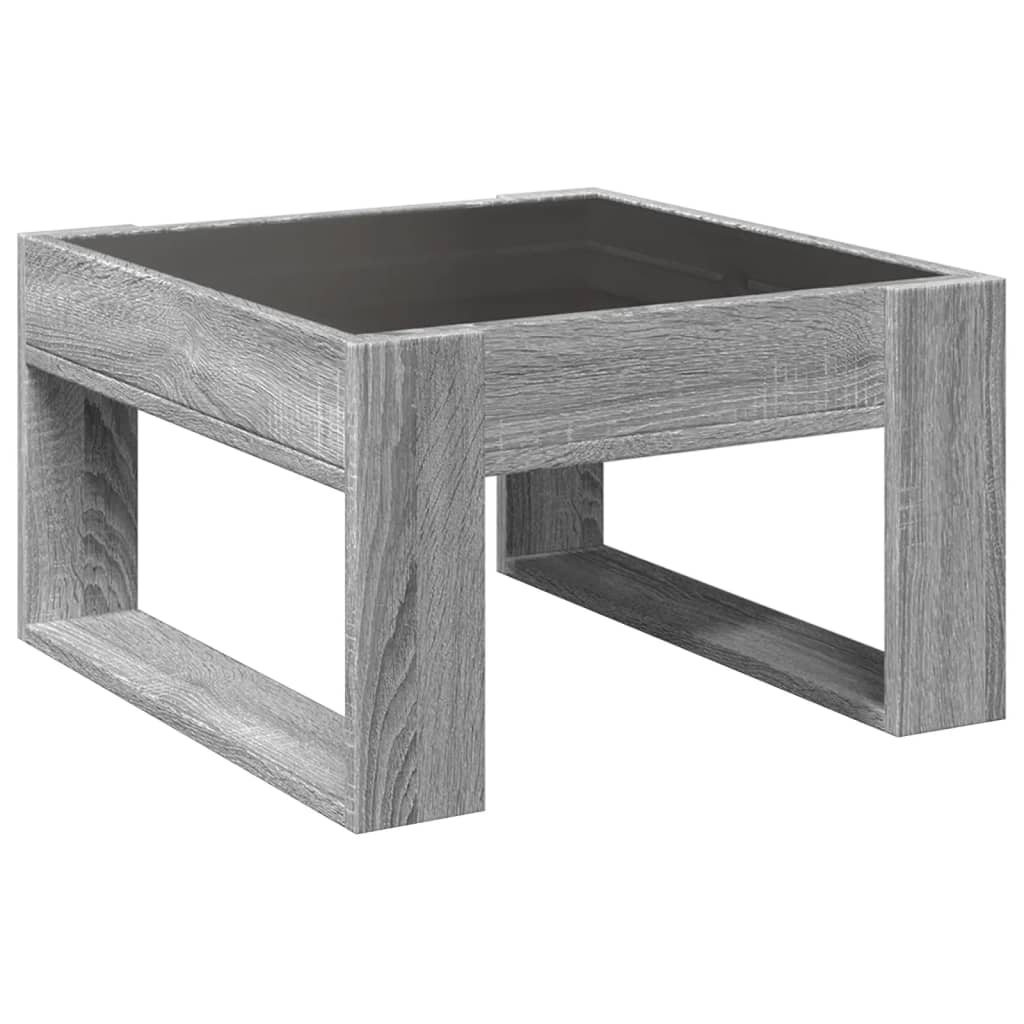 Coffee Table with Infinity LED Grey Sonoma 50x53x30 cm