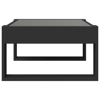Coffee Table with Infinity LED Black 70x53x30 cm