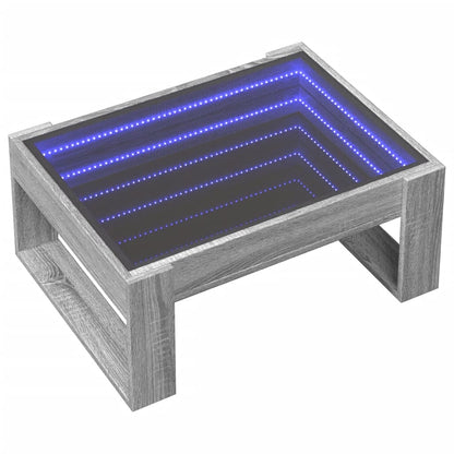 Coffee Table with Infinity LED Grey Sonoma 70x53x30 cm