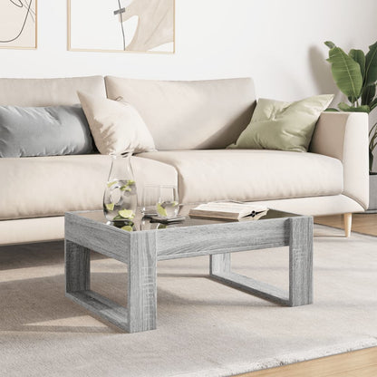 Coffee Table with Infinity LED Grey Sonoma 70x53x30 cm