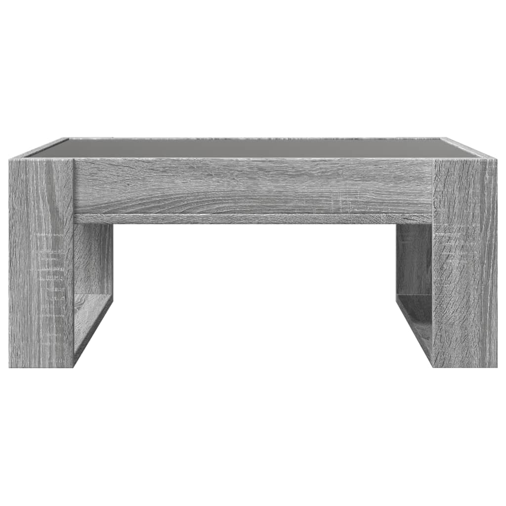 Coffee Table with Infinity LED Grey Sonoma 70x53x30 cm