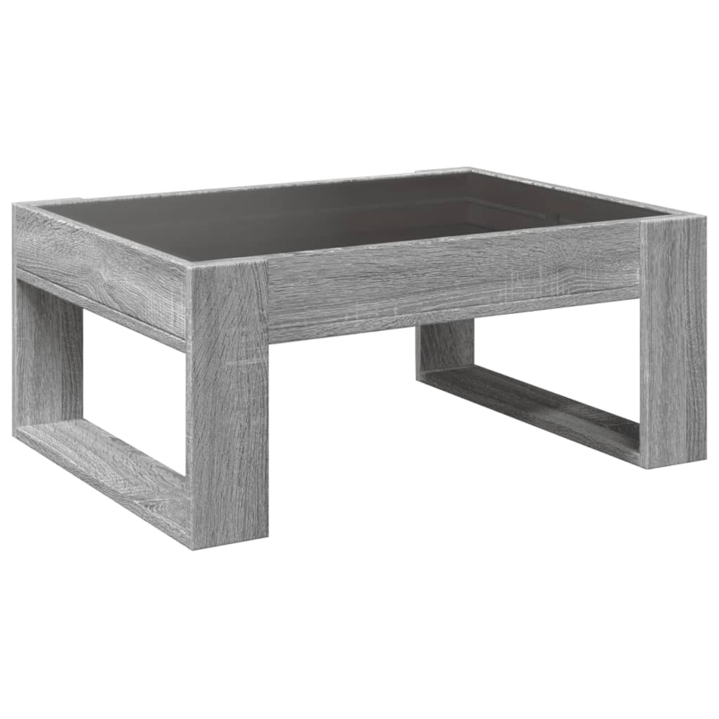 Coffee Table with Infinity LED Grey Sonoma 70x53x30 cm