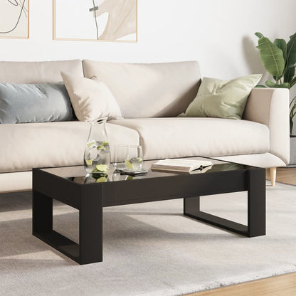 Coffee Table with Infinity LED Black 90x53x30 cm
