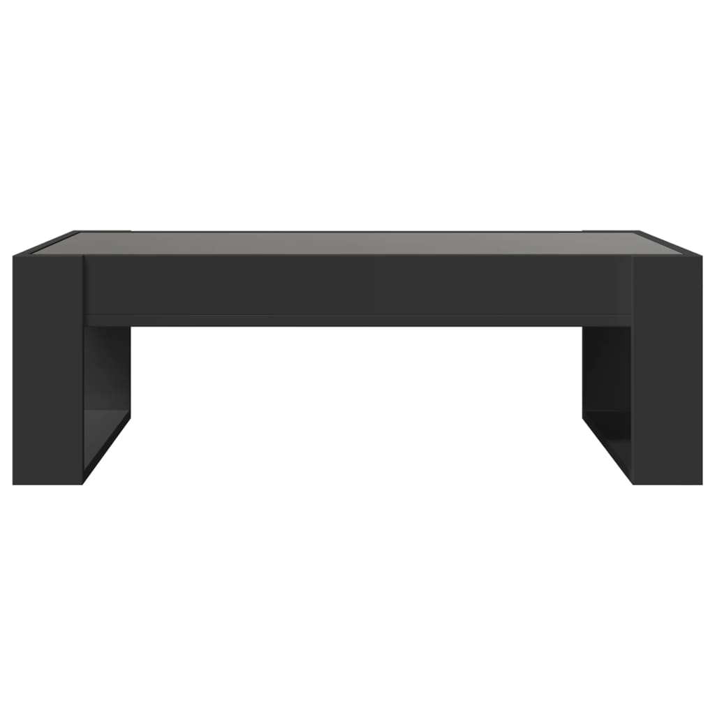 Coffee Table with Infinity LED Black 90x53x30 cm