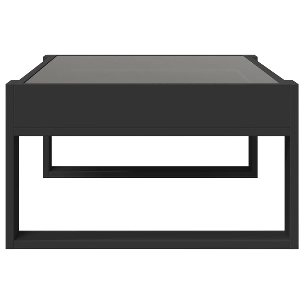 Coffee Table with Infinity LED Black 90x53x30 cm