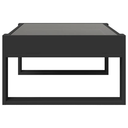 Coffee Table with Infinity LED Black 90x53x30 cm