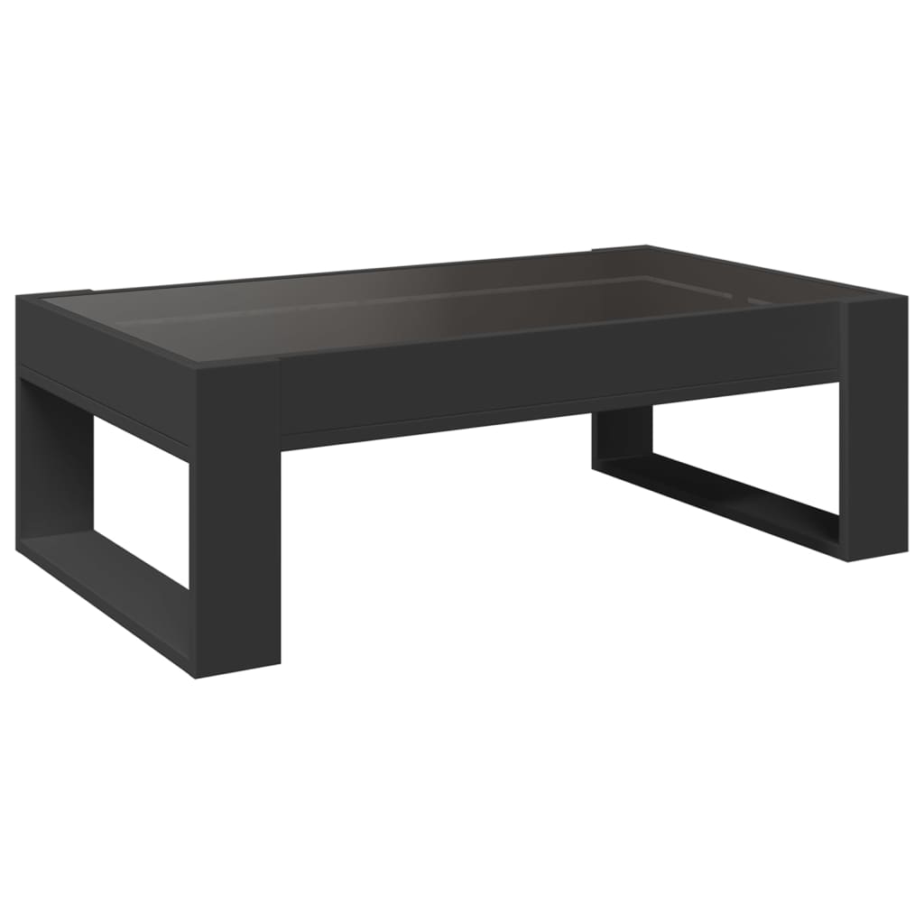 Coffee Table with Infinity LED Black 90x53x30 cm
