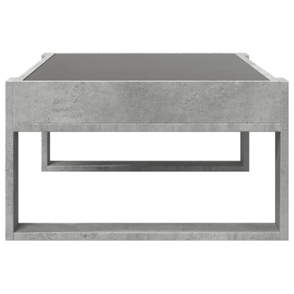 Coffee Table with Infinity LED Concrete Grey 90x53x30 cm