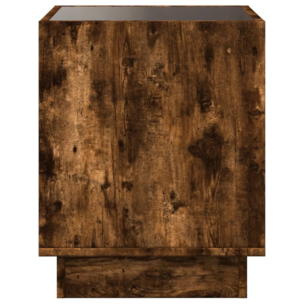 Coffee Table with Infinity LED Smoked Oak 40x40x50 cm