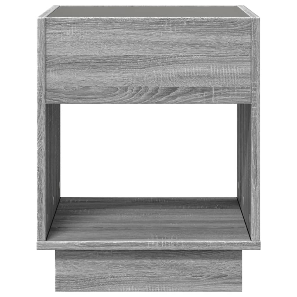Coffee Table with Infinity LED Grey Sonoma 40x40x50 cm