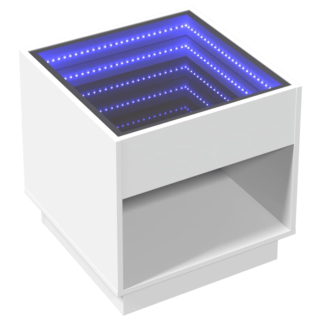Coffee Table with Infinity LED White 50x50x50 cm